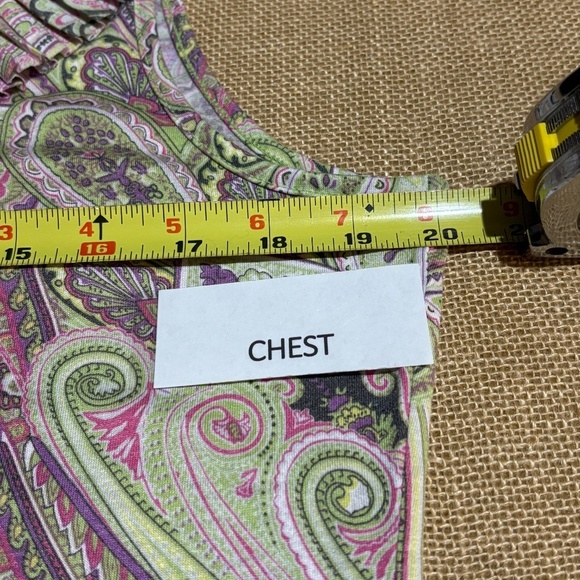 Talbots Women's Sleeveless Ruffle Paisley Top Blouse Sz L Casual Office Business - Picture 5 of 6